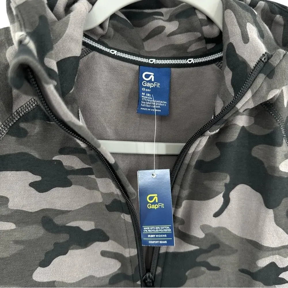 Gap Fit Kids Camouflage Full Zip Hoodie Size M